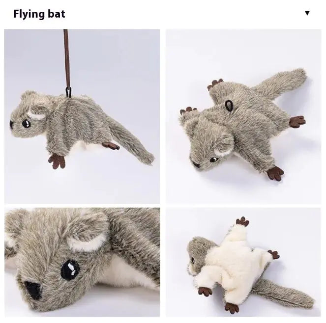 Plush toy bat in various poses on a white background