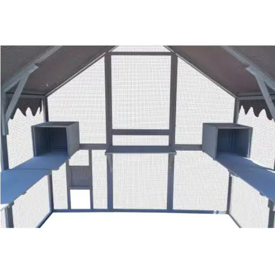 Outdoor cat enclosure sleeping area