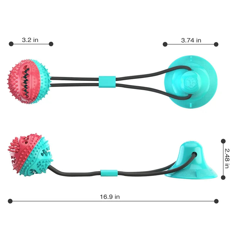 TugTails Suction Ball Interactive Dog Toy