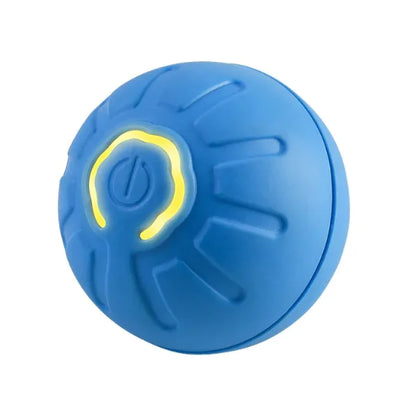Interactive Bouncing Ball packaging, featuring the USB rechargeable interactive pet toy.
