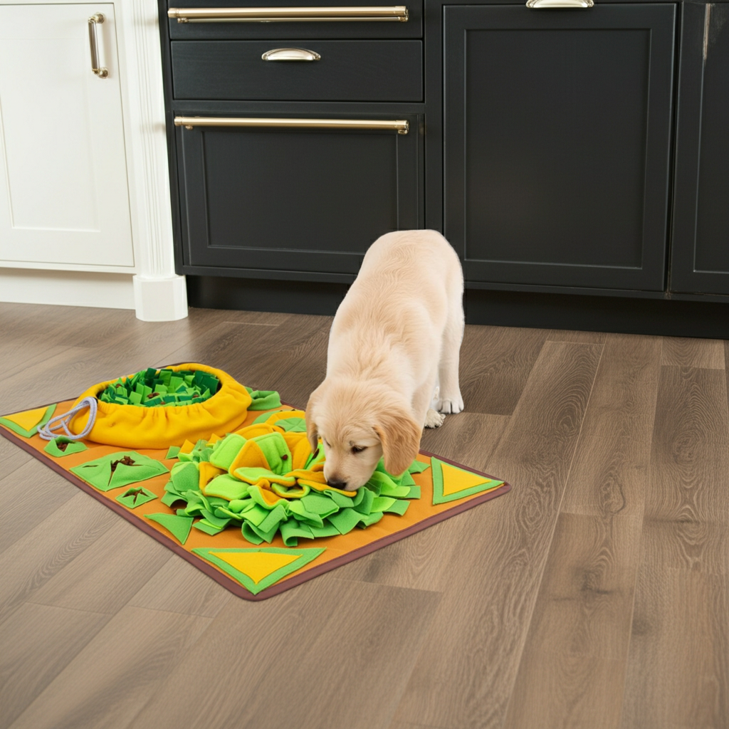 AWOOF Snuffle Feeding Mat for Large Dogs - Interactive, luxury snuffle feeding mat designed for large dogs, engaging their foraging instincts while providing a non-slip and durable feeding experience.