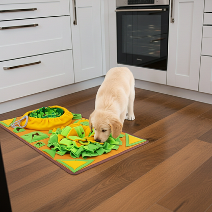 AWOOF Snuffle Feeding Mat for Large Dogs - Machine washable luxury snuffle feeding mat that enhances your dog's playtime and meal experience, featuring a stylish design suitable for any home.