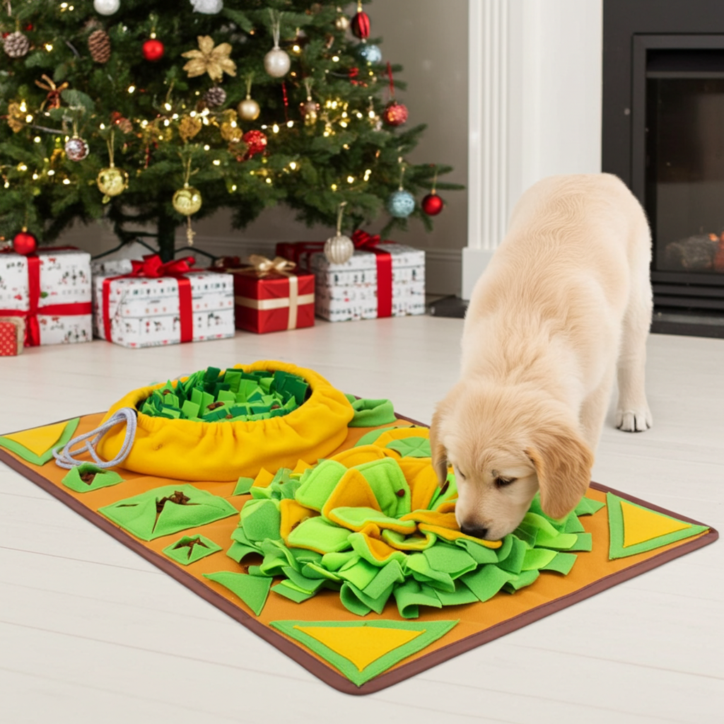 AWOOF Snuffle Feeding Mat for large dogs - luxury interactive snuffle feeding mat designed for mental stimulation and healthy eating, featuring non-slip backing and machine washable material.
