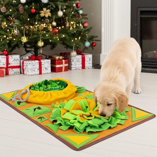 AWOOF Snuffle Feeding Mat for large dogs - luxury interactive snuffle feeding mat designed for mental stimulation and healthy eating, featuring non-slip backing and machine washable material.