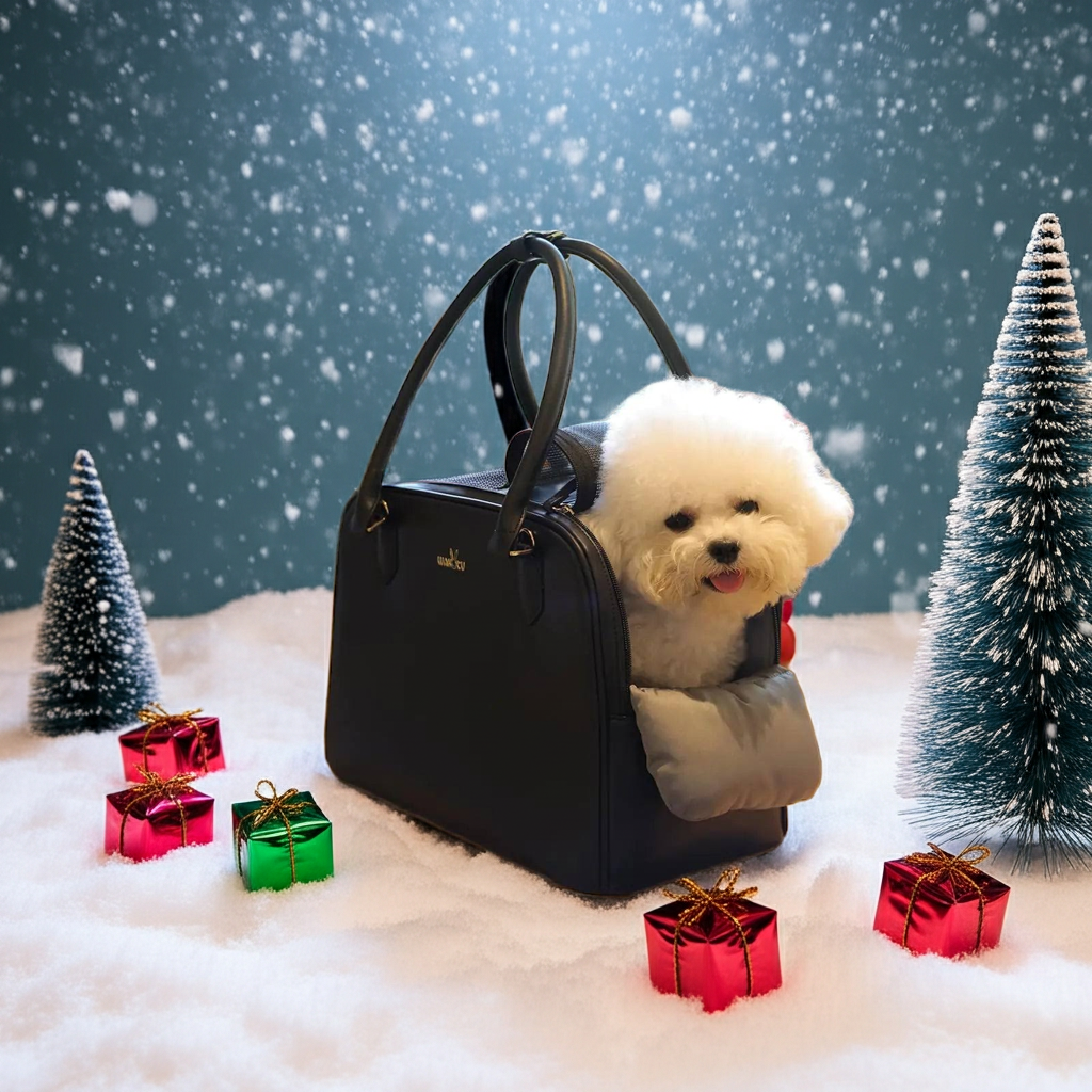 Close-up of the PawsPort Deluxe Airline-Approved Pet Carrier highlighting the soft pillow interior and adjustable strap, perfect for comfortable travel with dogs and cats.