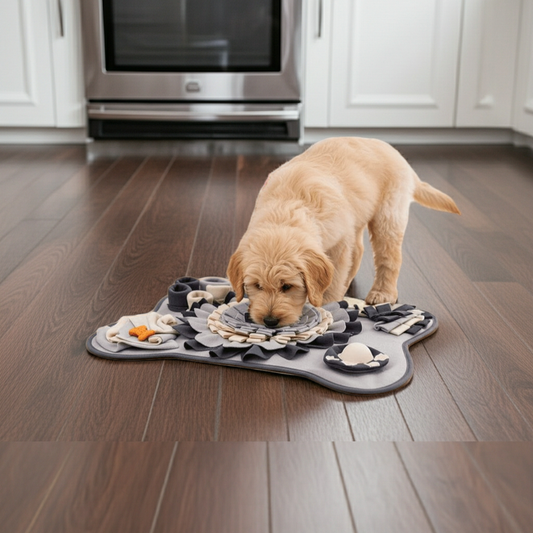 Interactive Puppy Mat - Soft Fleece Design with Hidden Treats for Engaging Foraging Fun, providing comfort and luxury for your beloved pet.